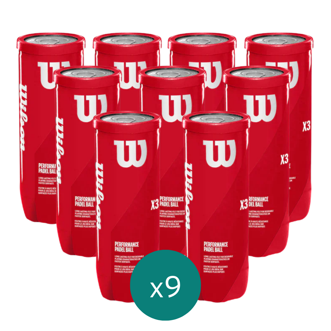 x9 Cans Wilson Padel X3 Balls (@10ea)