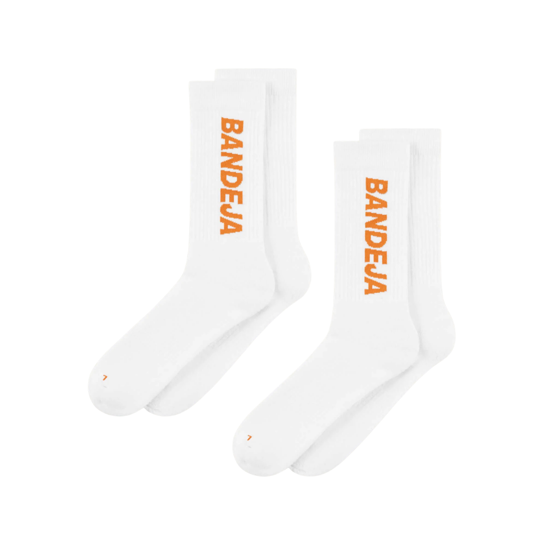Cuera 2-pack Bandeja Padel Socks - White/Orange