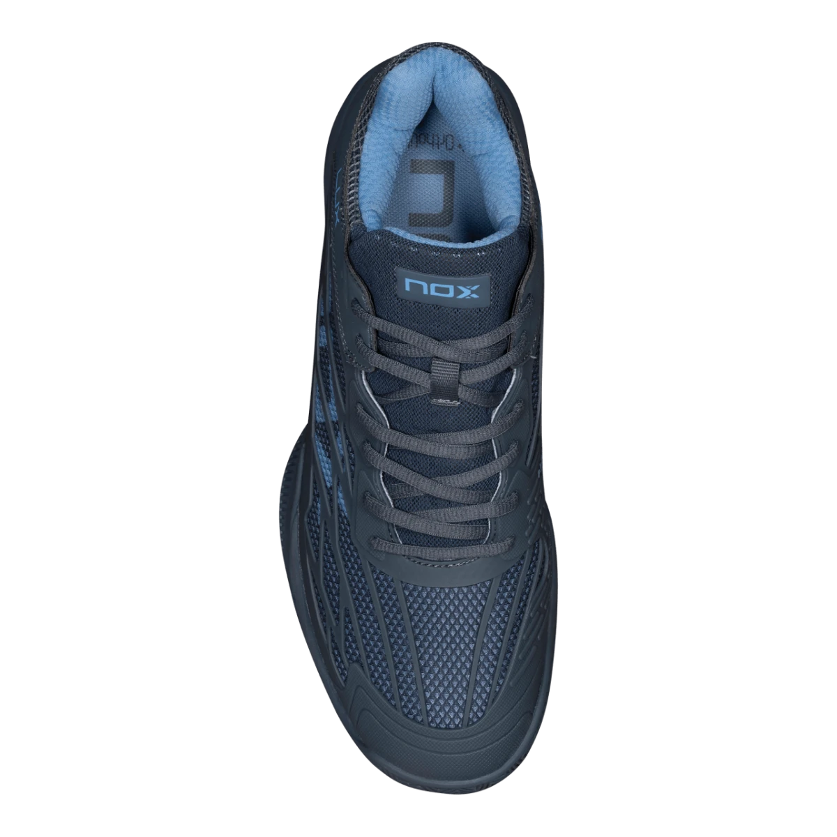 NOX AT10 LUX 2026 padel shoes Black/Blue, top view