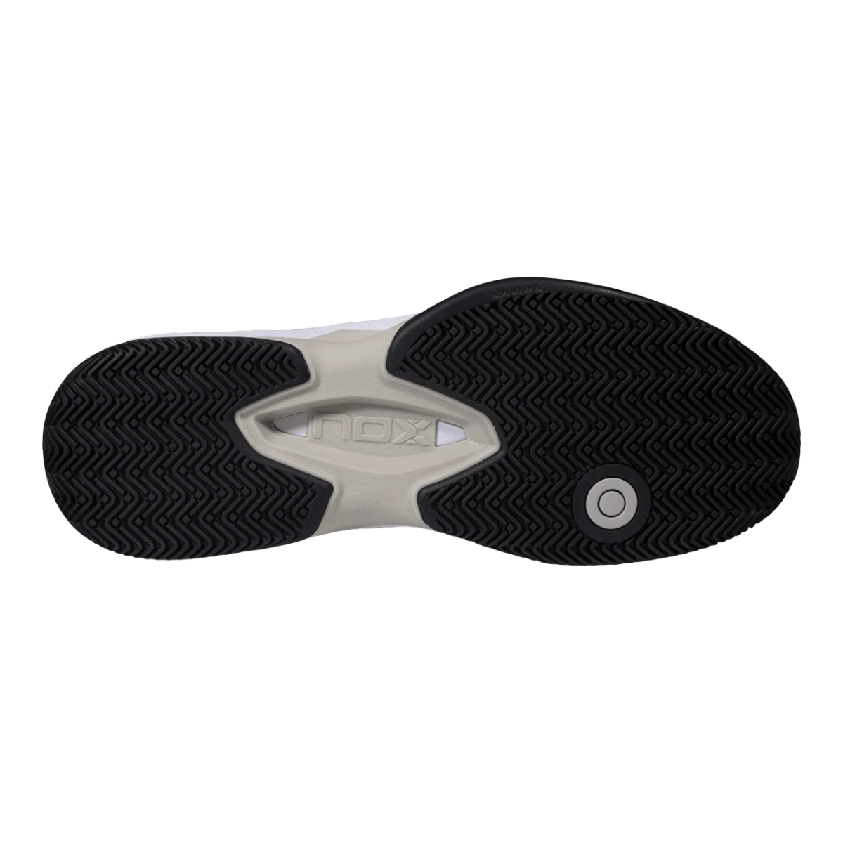 NOX AT10 PRO 2026 padel shoes Silver Birch/Black, clay herringbone outsole
