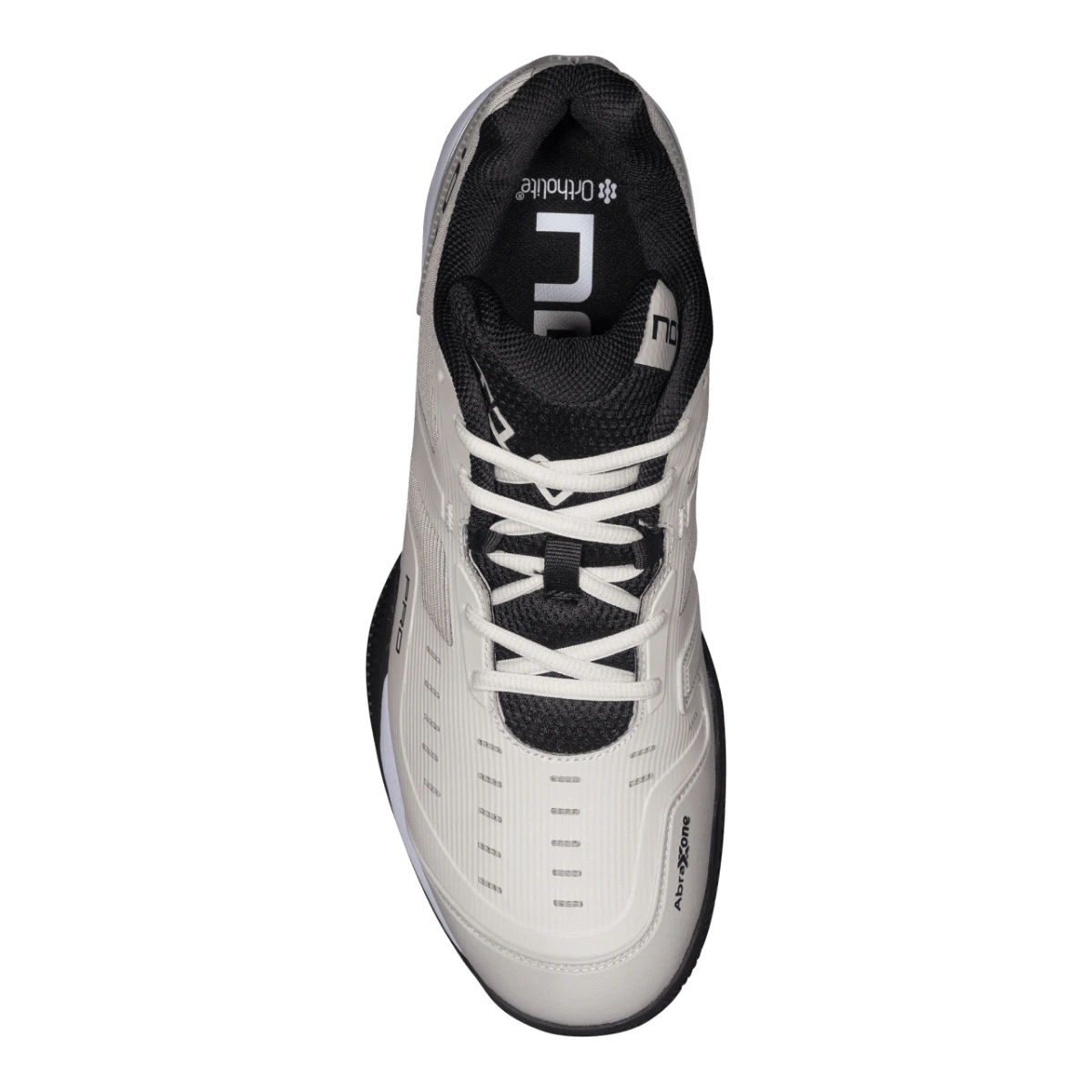 NOX AT10 PRO 2026 padel shoes Silver Birch/Black, top view