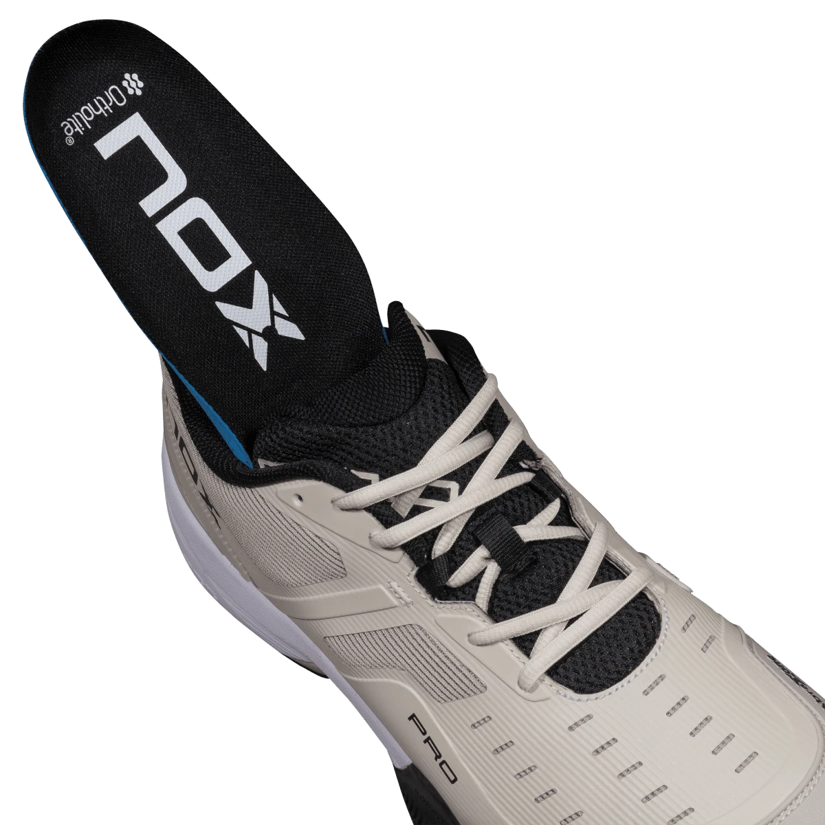 NOX AT10 PRO 2026 padel shoes Silver Birch/Black, Ortholite insole